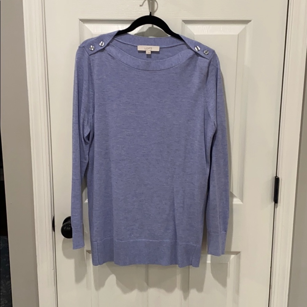 Button shoulder sweater size large